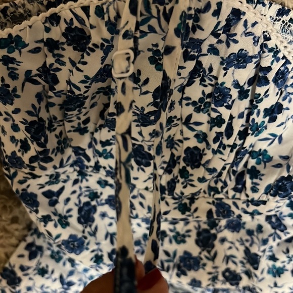 Altar'd State Blue Floral Jumpsuit with Ruffle Details - Picture 5 of 8